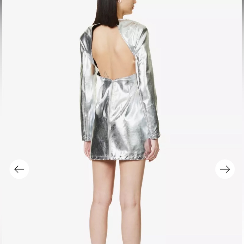 Amy Lynn metallic faux-leather mini dress - Picture 4 of 10